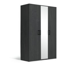 Argos Home Oslo 3 Door Mirror Wardrobe - Black Oak Effect - thumbnail 1