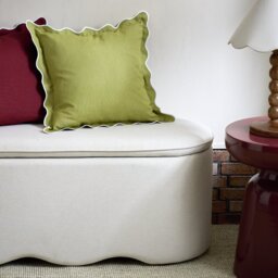 Habitat Scallop Cushion - Olive Green - 43x43cm