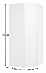 Habitat Munich Corner 1 Door Wardrobe - White - thumbnail 2