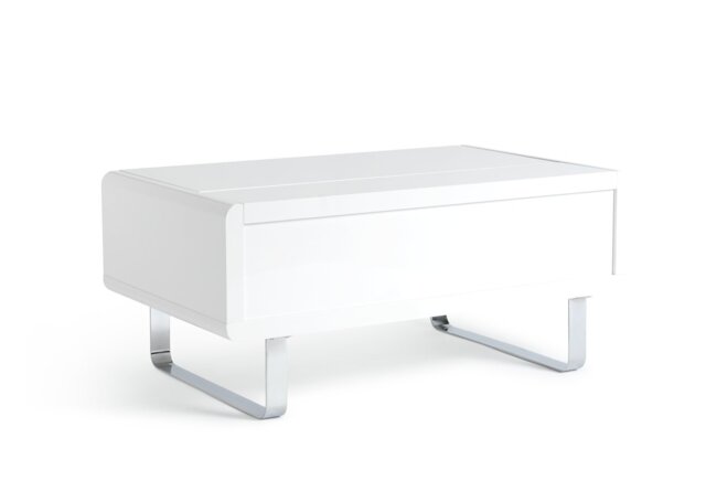 Argos Home Sleigh Gloss Gas Lift Coffee Table - White - image 1