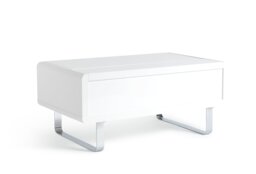 Argos Home Sleigh Gloss Gas Lift Coffee Table - White - thumbnail 1