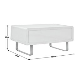 Argos Home Sleigh Gloss Gas Lift Coffee Table - White - thumbnail 2