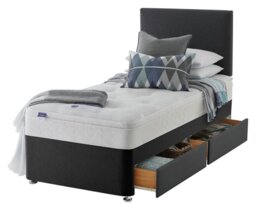 Silentnight Travis Single Ortho 2 Drawer Divan Bed- Charcoal - thumbnail 1