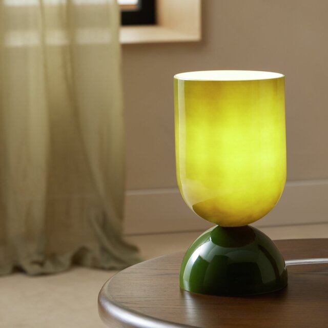 Habitat Gloss Glass Table Lamp - Green - image 1