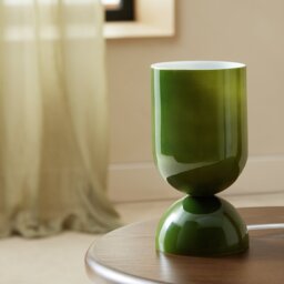 Habitat Gloss Glass Table Lamp - Green - thumbnail 2