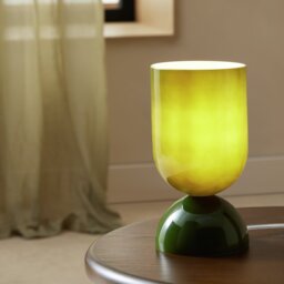 Habitat Gloss Glass Table Lamp - Green - thumbnail 1