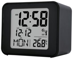 Acctim Cole Radio Controlled  LCD Display Alarm Clock -Black - thumbnail 2