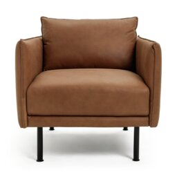 Habitat Moore Leather Armchair - Tan - thumbnail 1