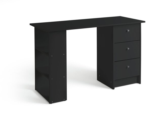Argos Home Malibu 3 Drawer Office Desk - Black - image 1