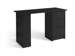 Argos Home Malibu 3 Drawer Office Desk - Black - thumbnail 1