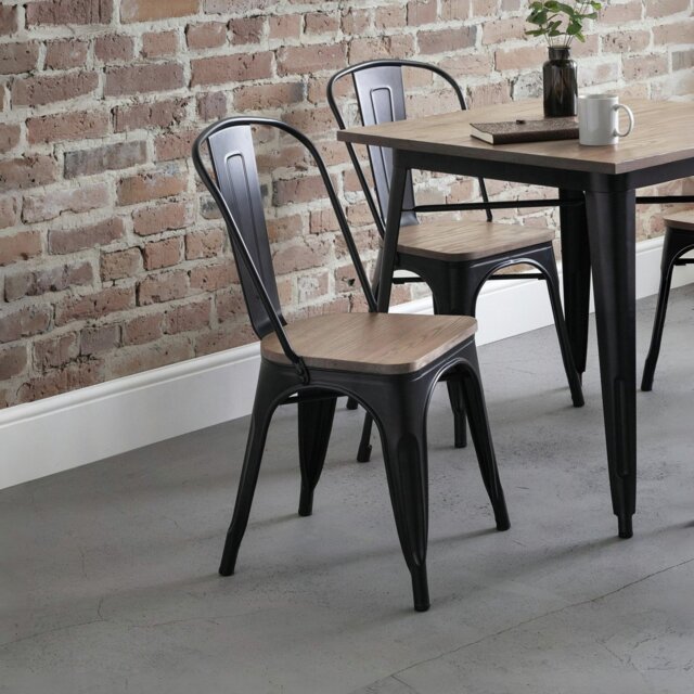 Julian Bowen Grafton Pair of Dining Chairs - Black - image 1