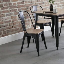 Julian Bowen Grafton Pair of Dining Chairs - Black - thumbnail 1