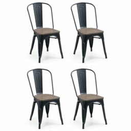Julian Bowen Grafton Pair of Dining Chairs - Black - thumbnail 2