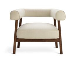 Habitat Elio Fabric Curved Armchair - Natural - thumbnail 2
