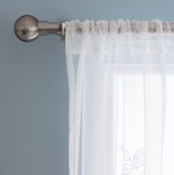 Habitat Floral Net Sheer Voile Curtains Panel - White - thumbnail 2