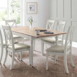 Julian Bowen Provence Ext 6 Seater Dining Table - Grey & Oak - thumbnail 2