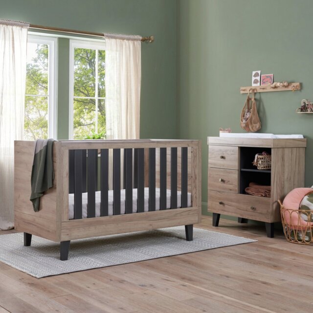 Tutti Bambini Como Nursery 2 Piece Furniture Set -Oak Grey - image 1