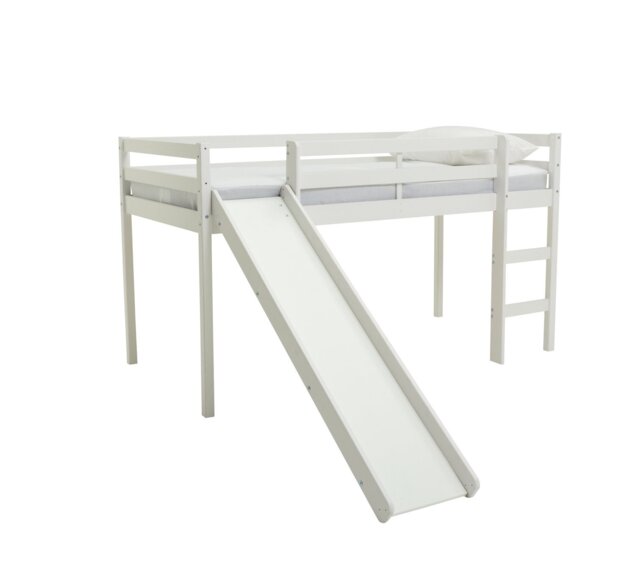 Argos Home Kaycie Mid Sleeper, Slide & Kids Mattress - White - image 1