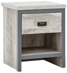 GFW Boston 1 Drawer Side Table - Grey - thumbnail 1