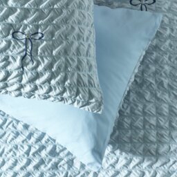 Argos Home Embroidered Bows Blue Bedding Set - King size - thumbnail 2