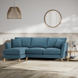 Habitat Lomond Left Hand Corner Sofa - Blue - Ash Leg - thumbnail 2