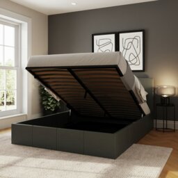 GFW End Lift Kingsize Ottoman Bed with  Mattress - Grey - thumbnail 2