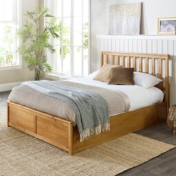 Aspire Atlantic Small Double End Lift Ottoman Bed-Light Wood - thumbnail 1