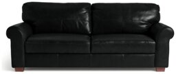 Argos Home Salisbury Leather 4 Seater Sofa - Black - thumbnail 1