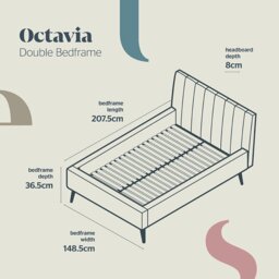 Silentnight Octavia Double Velvet Bed Frame - Teal - thumbnail 2