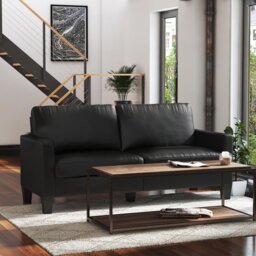Dorel Rylie Faux Leather 2 Seater Sofa - Black