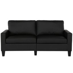 Dorel Rylie Faux Leather 2 Seater Sofa - Black - thumbnail 2