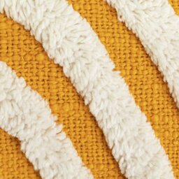 Habitat Geo Tufted Cushion - Yellow & White - 60x30cm - thumbnail 2