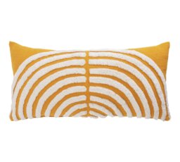 Habitat Geo Tufted Cushion - Yellow & White - 60x30cm - thumbnail 1
