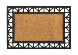 Argos Home Traditional Natural & Black Short Pile Doormat - thumbnail 1