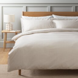 Habitat Cotton Oxford Edge Stripe Cream Bedding Set - Single - thumbnail 1