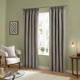 Furn Ultimate Velvet Blackout Pencil Pleat Curtains - Silver - 168x229cm - thumbnail 2