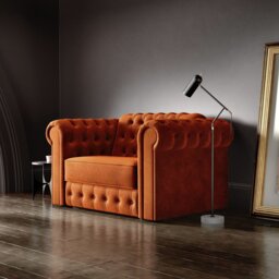 Jay-Be Chesterfield Velvet Cuddle Chair Sofa Bed - Ink Blue - thumbnail 2