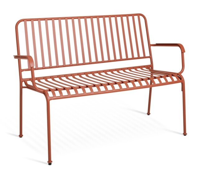 Habitat Indu 2 Seater Metal Garden Bench - Red - image 1