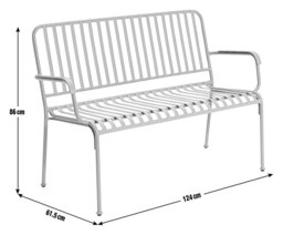 Habitat Indu 2 Seater Metal Garden Bench - Red - thumbnail 2