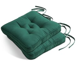 Habitat Cotton Pack of 2 Seat Cushions - Green - thumbnail 2
