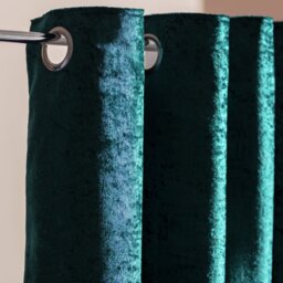Argos Home Crushed Velvet Eyelet Curtains - Emerald - 168x229cm