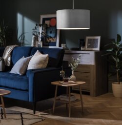 Habitat Grey Velvet Easy Fit Lampshade - 49cm - thumbnail 1