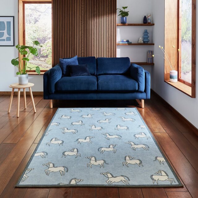 Scion Canter Mist Blue Flatweave Rug - 120x170cm - image 1