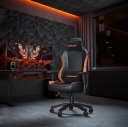 Anda seat Luna Large Office Gaming Chair - Black & Orange - thumbnail 1