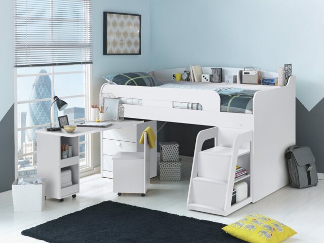 Habitat Ultimate Storage Mid Sleeper Bed Frame - White - image 1