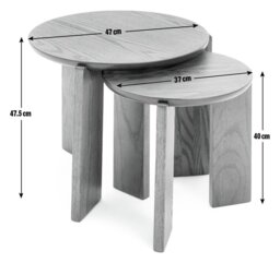 Habitat Xylo Solid Wood Nest of 2 Tables - Walnut - thumbnail 2