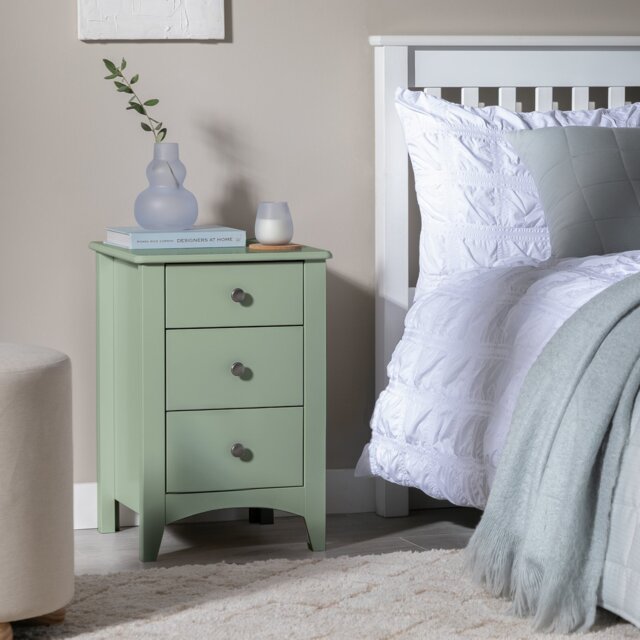 Argos Home Minato 3 Drawer Bedside Table - Sage Green - image 1