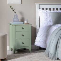 Argos Home Minato 3 Drawer Bedside Table - Sage Green - thumbnail 1