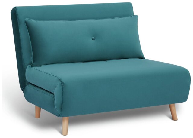 Habitat Roma Small Double Velvet Chairbed - Teal - image 1