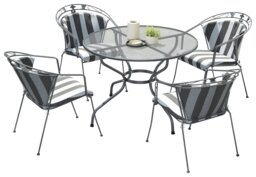 Pacific Elegance 4 Seater Metal Patio Set with Cushions-Grey - thumbnail 2